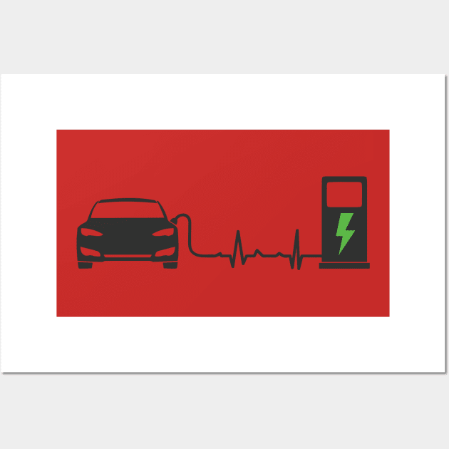 10 Things I Love About My Electric Car (Dark Front Light Text On Back) Wall Art by Fully Charged Tees